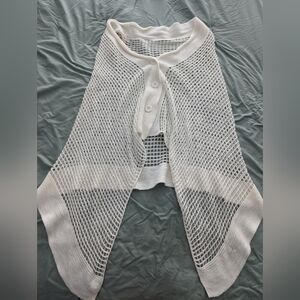 White Net beachwear top
